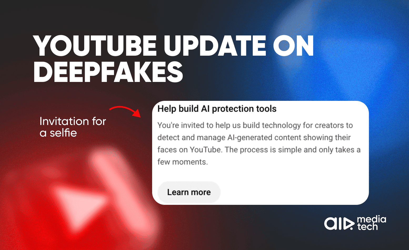 Screenshot of a YouTube invitation on the Deepfake update