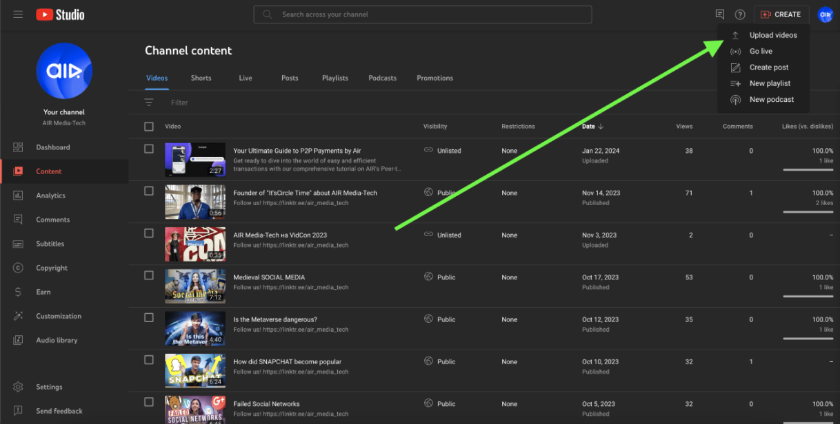 Upload Your Music to YouTube via YouTube Studio